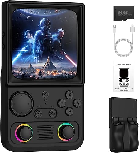 R36TMAX - Consola de juegos de mano retro, consola de juegos retro portátil con pantalla inspirada en CRT de 4.0 pulgadas, clásicos arcade de 4000