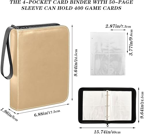 Miniatura 3 de Burly Wood Soccer Card Collecting Book, Trading Card Album with 400 Slots, Ideal for Various Game Cards