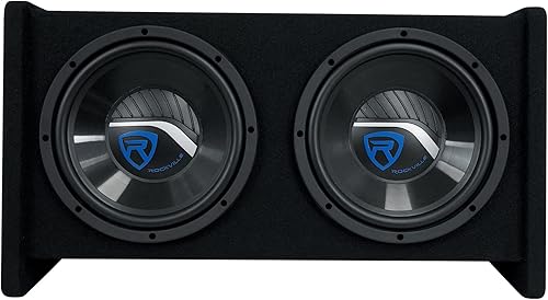Miniatura 2 de Rockville RV1010P - Subwoofers dobles de audio para automóvil de 10 pulgadas y 1000 W en caja de sub ventilación en caja de submarinos, color negro