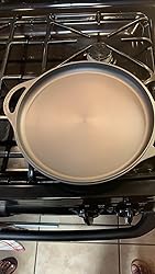 COOKLIFE 12 Inch Smooth Cast Iron Griddle With Pan Scraper And Mesh Dish Scrubber, Round Pre-Seasoned Griddle Pan For Stove Top, Oven Safe