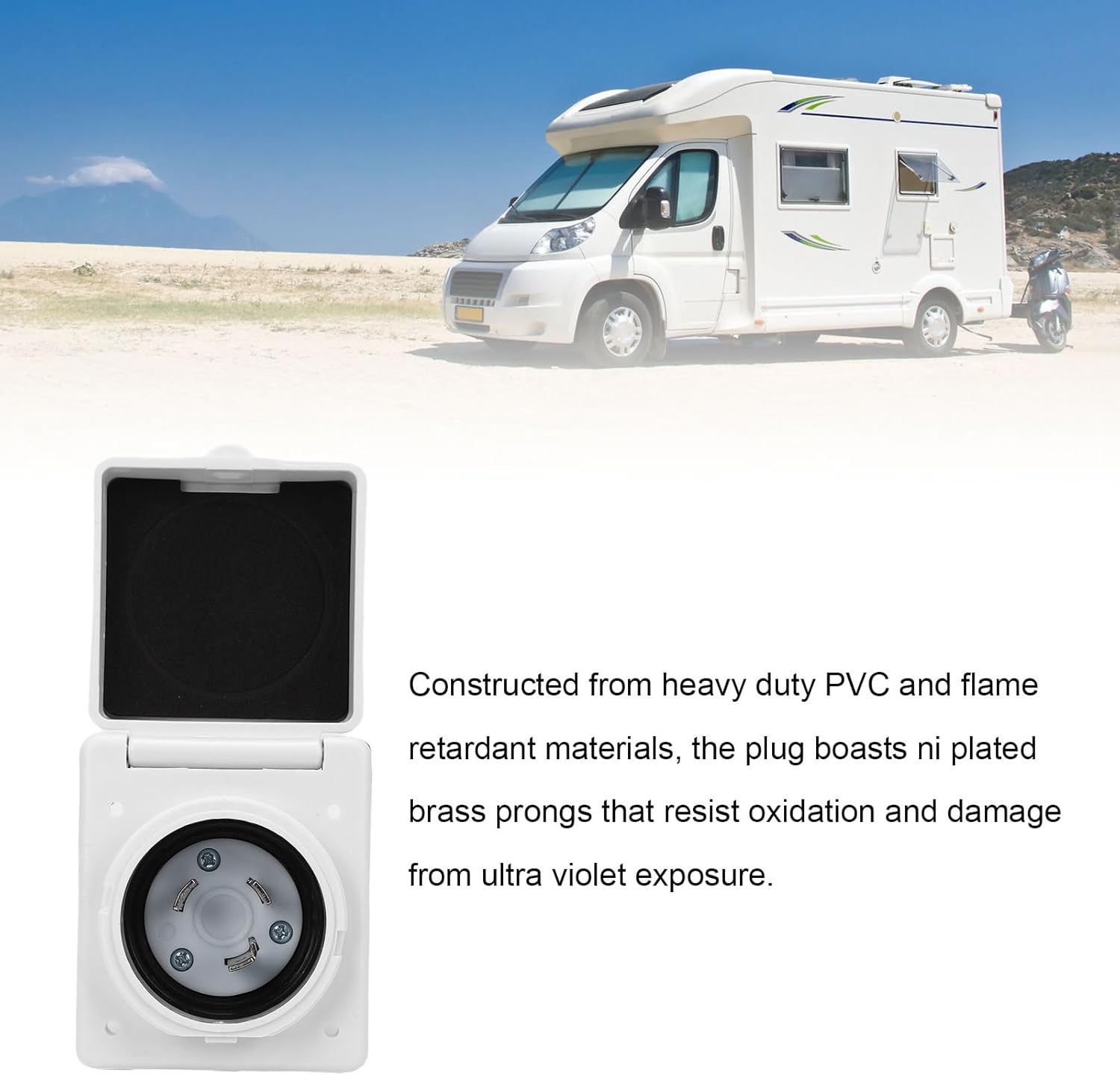 30AMP Weatherproof RV Power Inlet Box for Reliable Power Supply - Suitable for Campers, Trailers, Boats - PVC Brass Materials