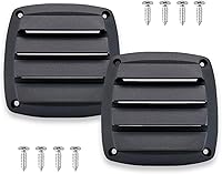 Vista 1 de 2 rejillas de ventilación negras de 3 pulgadas, cubierta de parrilla de casco marino de barco, pieza de repuesto para caravana rectangular, cubierta