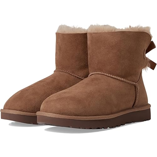UGG Women's MINI Bailey Bow II Fashion Boot, Rocky Oak, 11