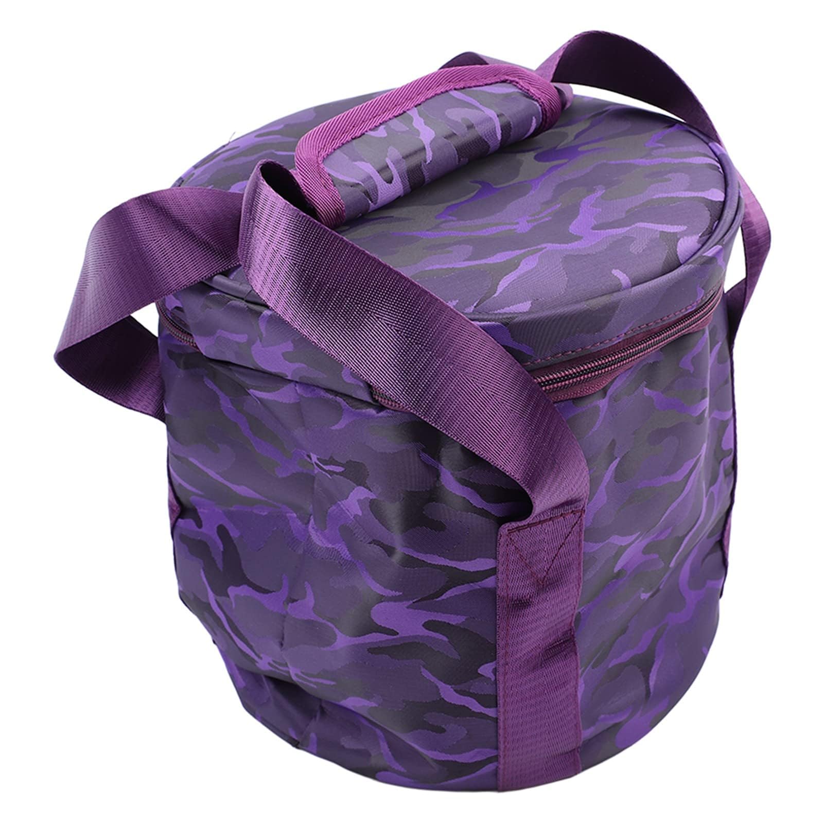 Musikschalen-Tasche, Klangschalen-Aufbewahrungstasche, Kristall-Klangschalen-Tragetasche mit 2 Au?entaschen, Doppelrei?Verschluss (12 Zoll reines Lila)