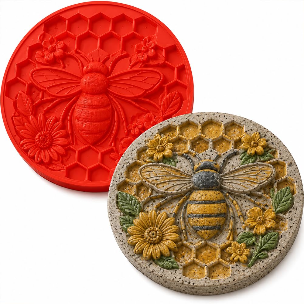 Reusable Sunflower Stepping Stone Mold, Silicone Concrete Mold for Garden