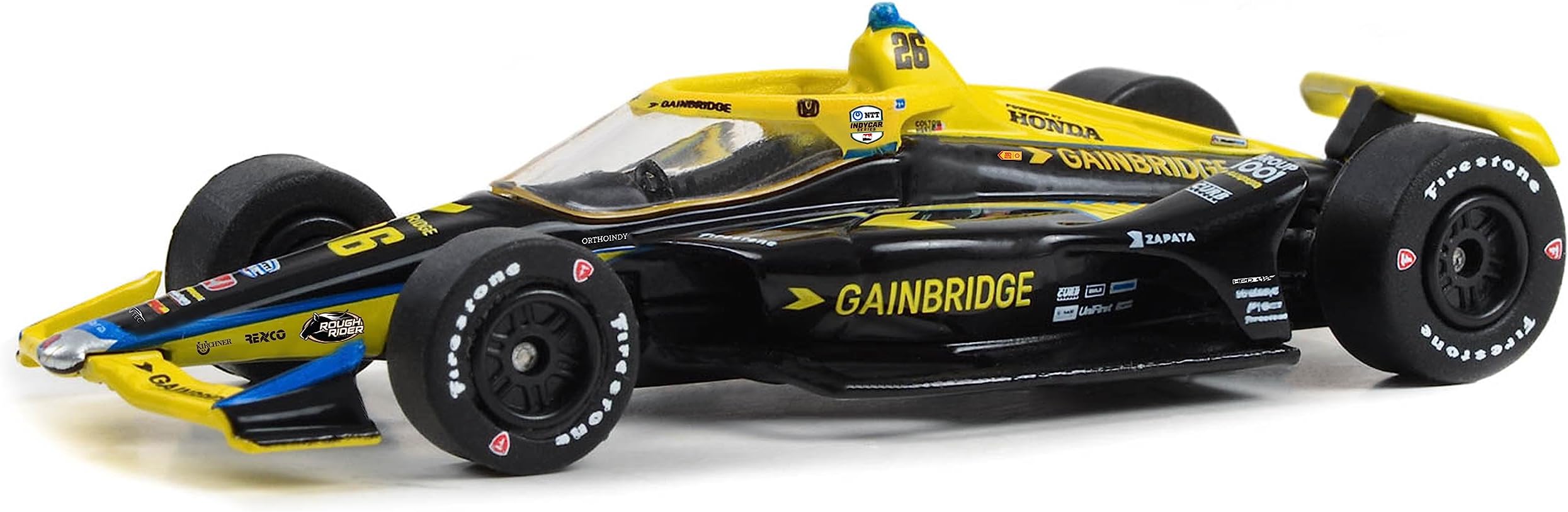 Dallara IndyCar #26 Colton Herta Gainbridge Andretti Autosport NTT IndyCar Series (2023) 1/64 Diecast Model Car by Greenlight 11553