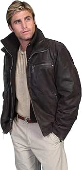 Scully Men's Zip-Out Front And Collar Lambskin Jacket - 400-63 at