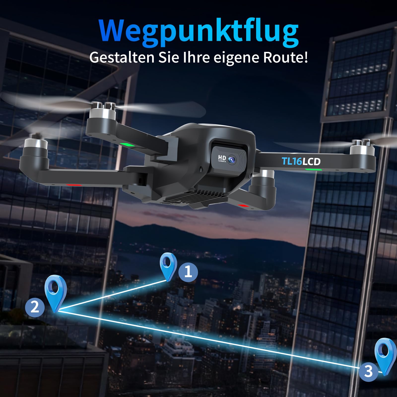 Drohne mit Kamera 4K für Erwachsene, Drohne mit 4,5'' LCD Fernbedienung Follow Me Automatische Rückkehr 5G Langstreckenübertragung GPS Drone RC Quadrocopter FPV Drohnen für Anfänger