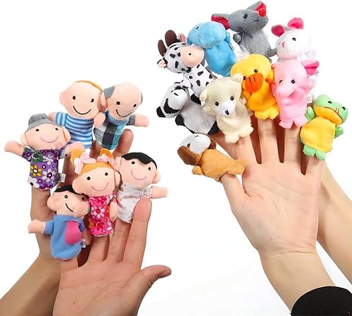 Set di Burattini da Dito 16 Pezzi Morbido Peluche Diverso