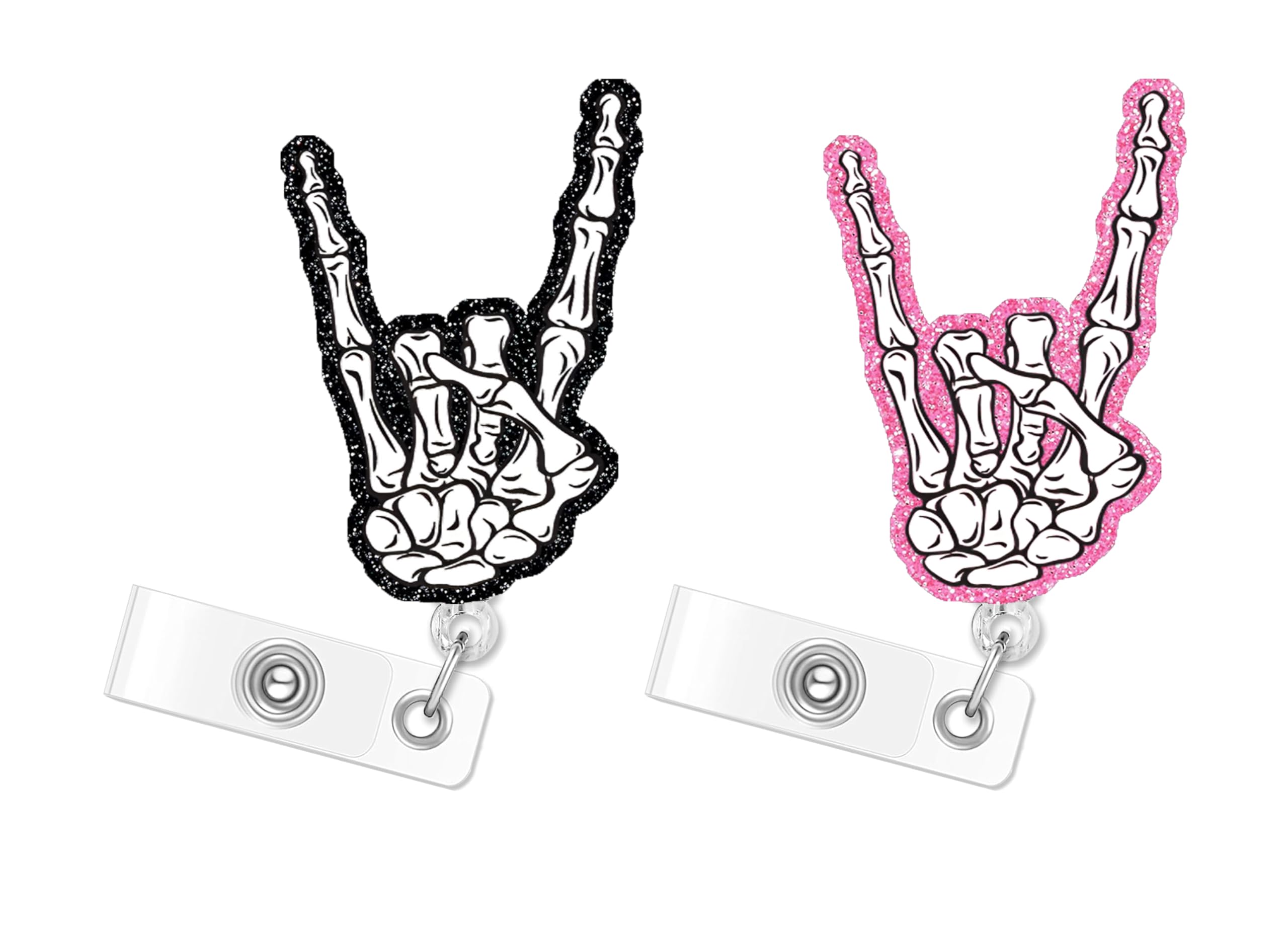 Skull Finger Skeleton Hand Funny Radiology Xray Badge Reel Retractable Nurse Nursing RN Doctor Medical Worker Cute Halloween Skull Finger Radiologist