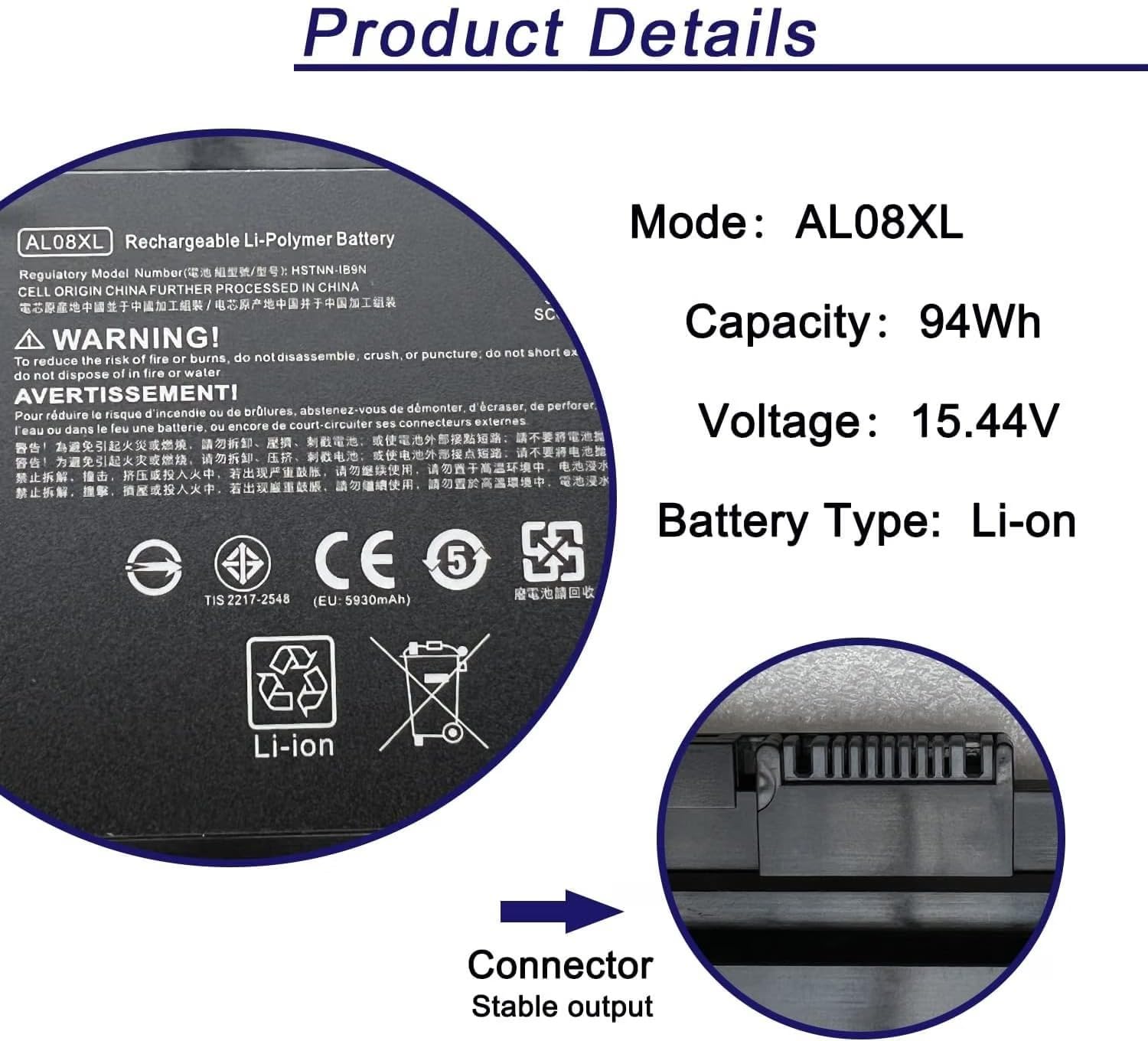 aaオーダーページ Shiatsu AL08XL AL08 Laptop Battery Compatible for HP ZBook Fury 17