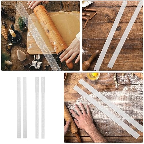 Miniatura 5 de Luxshiny Espaciadores de rodillos para hacer galletas, regla de medición de espesor de masa, herramienta de nivelación para hornear, 2