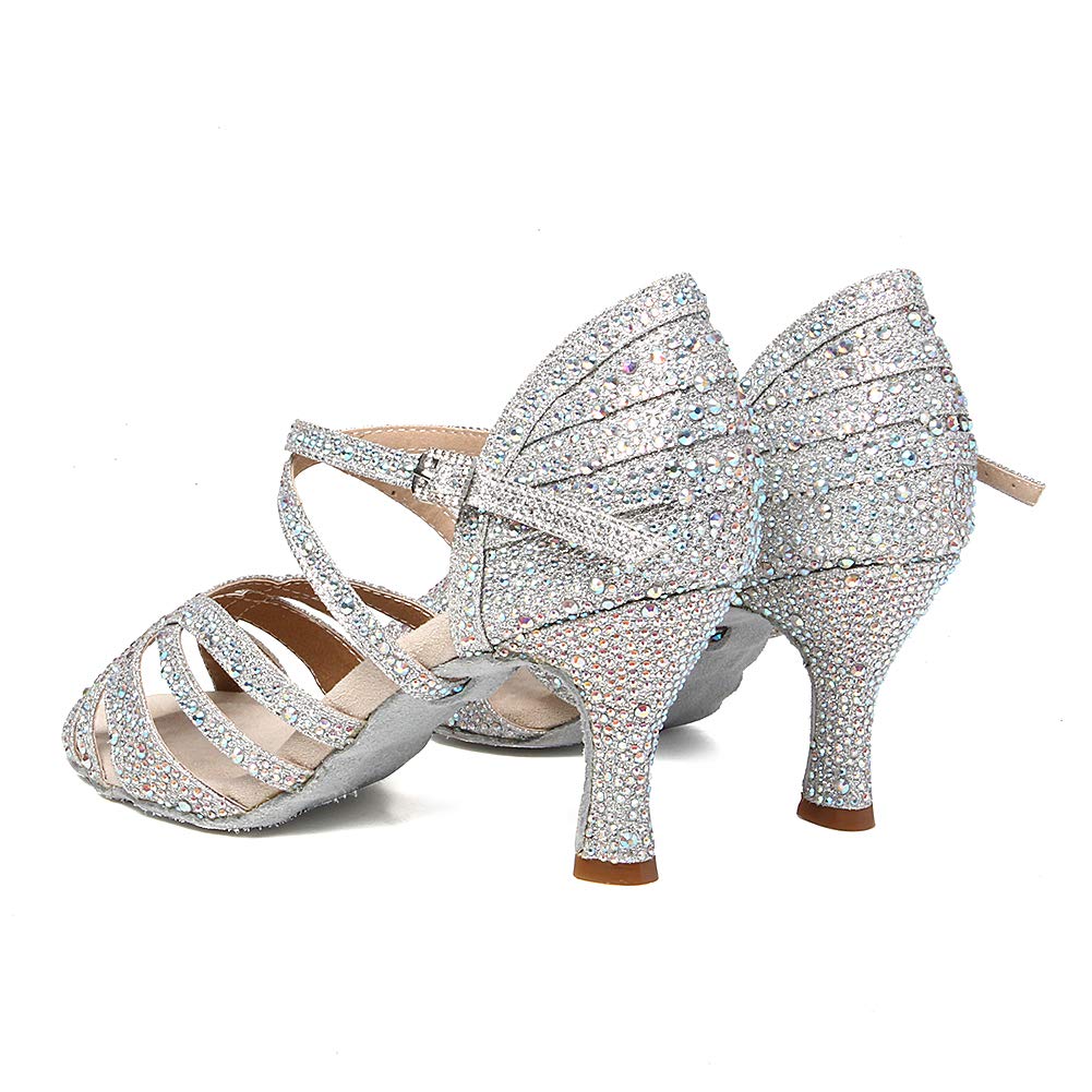 HROYL Zapatos de Baile Latino Mujer Salsa y Bachata Zapatos Baile de Salón,Modelo YCL356