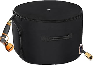 Garden Water Hose Holder Storage Bag Pot,Water Hose Hider,Holds 150 ft Hose ,Bottom With Drain Holes,Patio and Indoor-Black