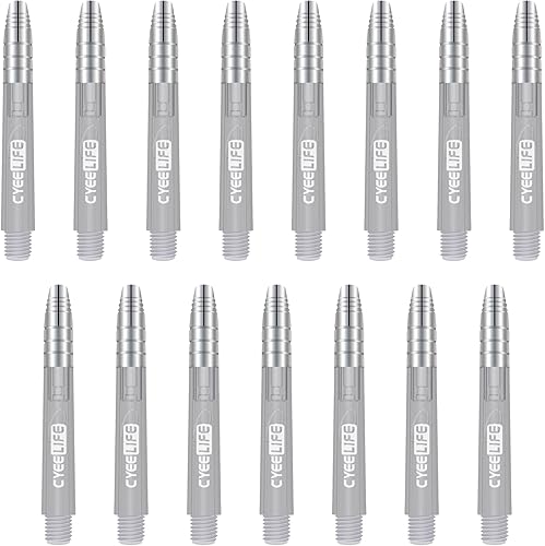 Miniatura 2 de CyeeLife Ejes de dardos de plástico de aluminio transparente, 15 paquetes (5 juegos) 1.378in1.890in