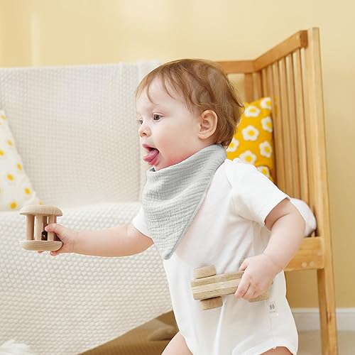 Miniatura 7 de Baberos de muselina para bebé, baberos de bandana para babeo para bebés niñas y niños, recién nacidos, niños pequeños, babeo y dentición