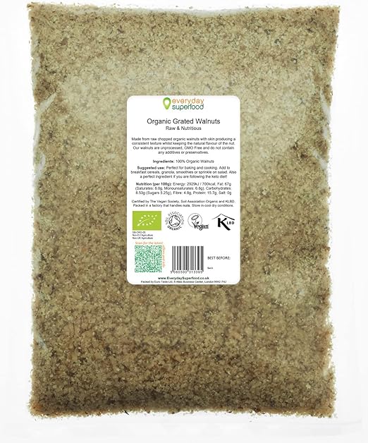 Organic Ground Walnuts 200g Premium Walnuts Grated (Walnut Flour) Ideal