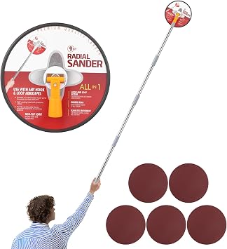 Cagaloi Pole Sander for Drywall, 86-inch Manual Hand Drywall Sander with Extension Pole. Perfect for Painting, Complete with 5pcs Sanding Sheets 80, 100, 120, 180, 240 Grit