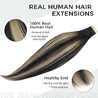 Vista 79 de Lashey Extensiones de Cabello Humano con Cinta Adhesiva Negro Natural 100% Remy Cabello Humano Liso Extensiones de Cabello con Cinta Largas de 24
