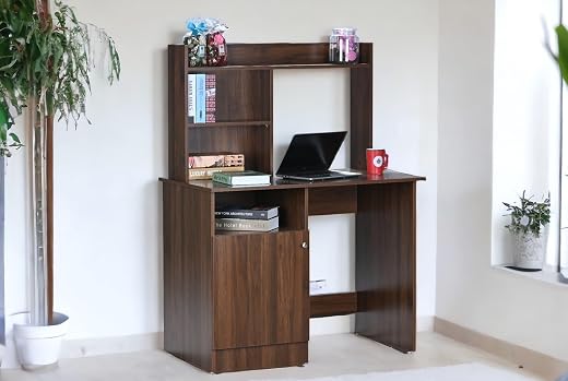 DeckUp Zeus Engineered Wood Study &amp; Computer Table and Office Desk (Walnut, Matte Finish)