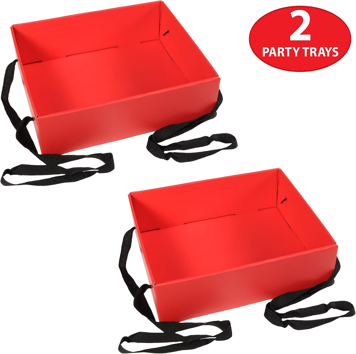 Beistle Cigarette Girl Party Tray, 2-Count Vintage-Style Cardstock Trays with Black Ribbon Straps for Roaring 20s Costumes Gatsby Parties Movie Nights and Themed Events, 4” x 11” x 13”