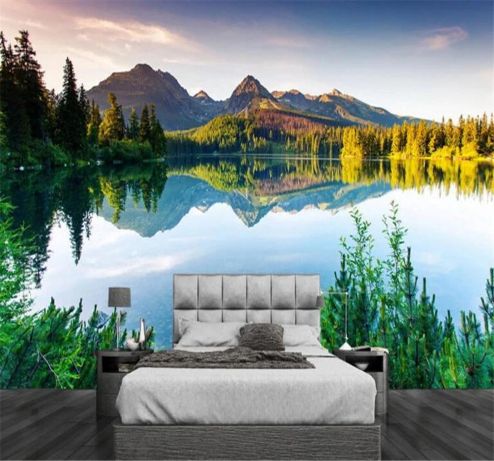 Xlming 200Cm×140Cm(B×H) Beautiful Three Dimensional Landscape Fairyland Scenery 3D Wallpaper Luxury Silk Study Dining Feature Sofa Grey Bedroom Living Room Tv Decorative Wall-200Cm×140Cm