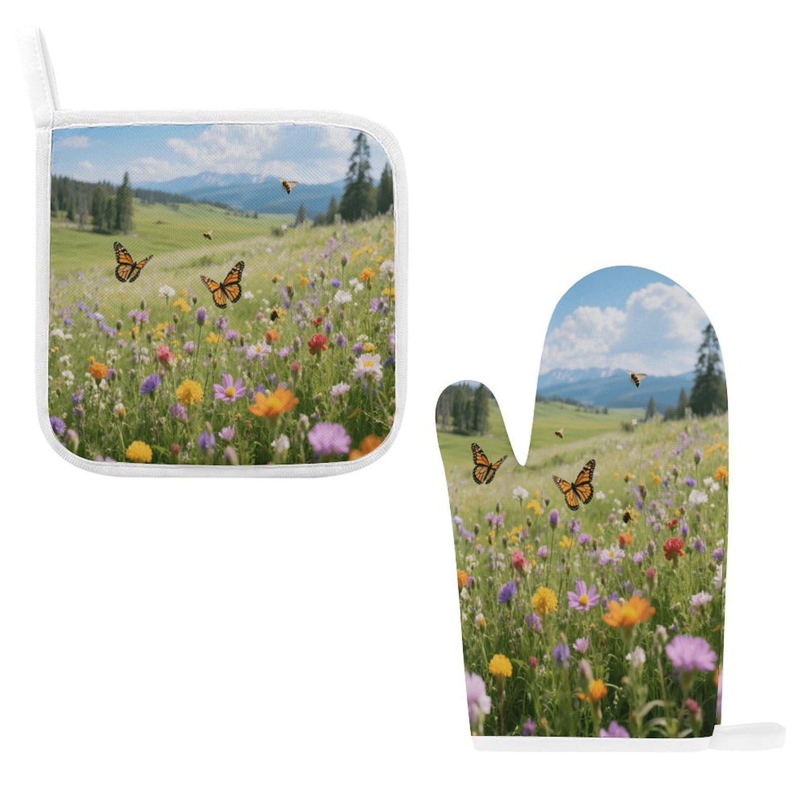 Fodpand Style Wildflower Valley In Full Bloom Oven Mitts And Pot Holders Sets