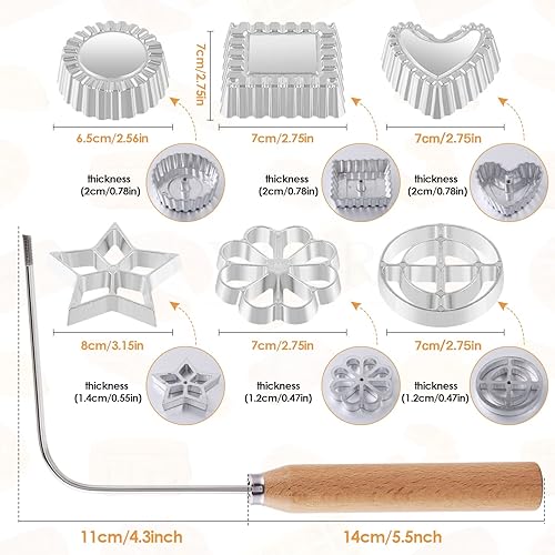 Miniatura 2 de Juego de 4 rosetas timbales, juego de hierro rosetón con asa, molde para hacer galletas de flor de loto, kit para hacer pasteles de embudo