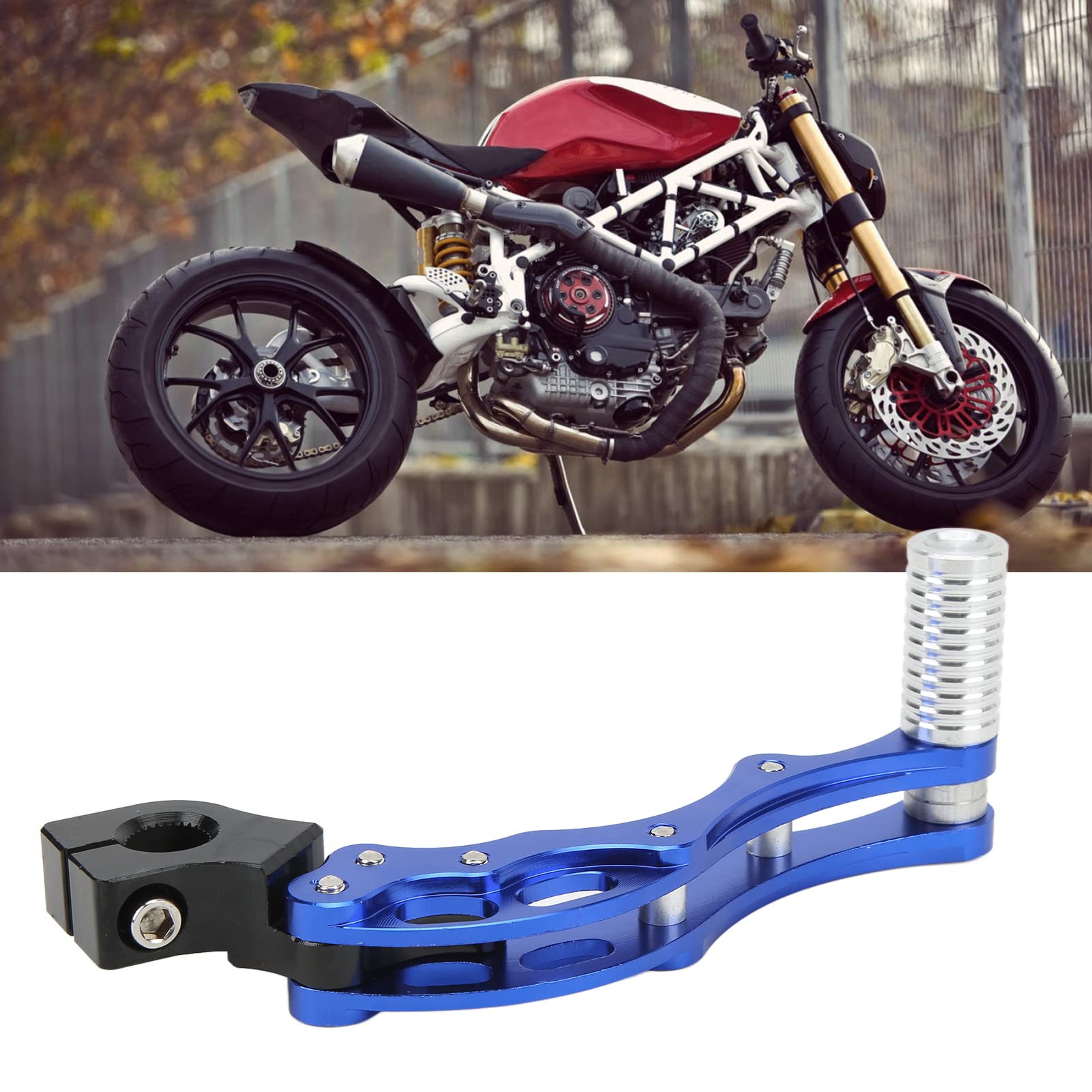 Leva di avviamento a pedale, leva di avviamento a pedale per moto, leva di avviamento universale in lega di alluminio ad alta resistenza per scooter da moto(Blu)