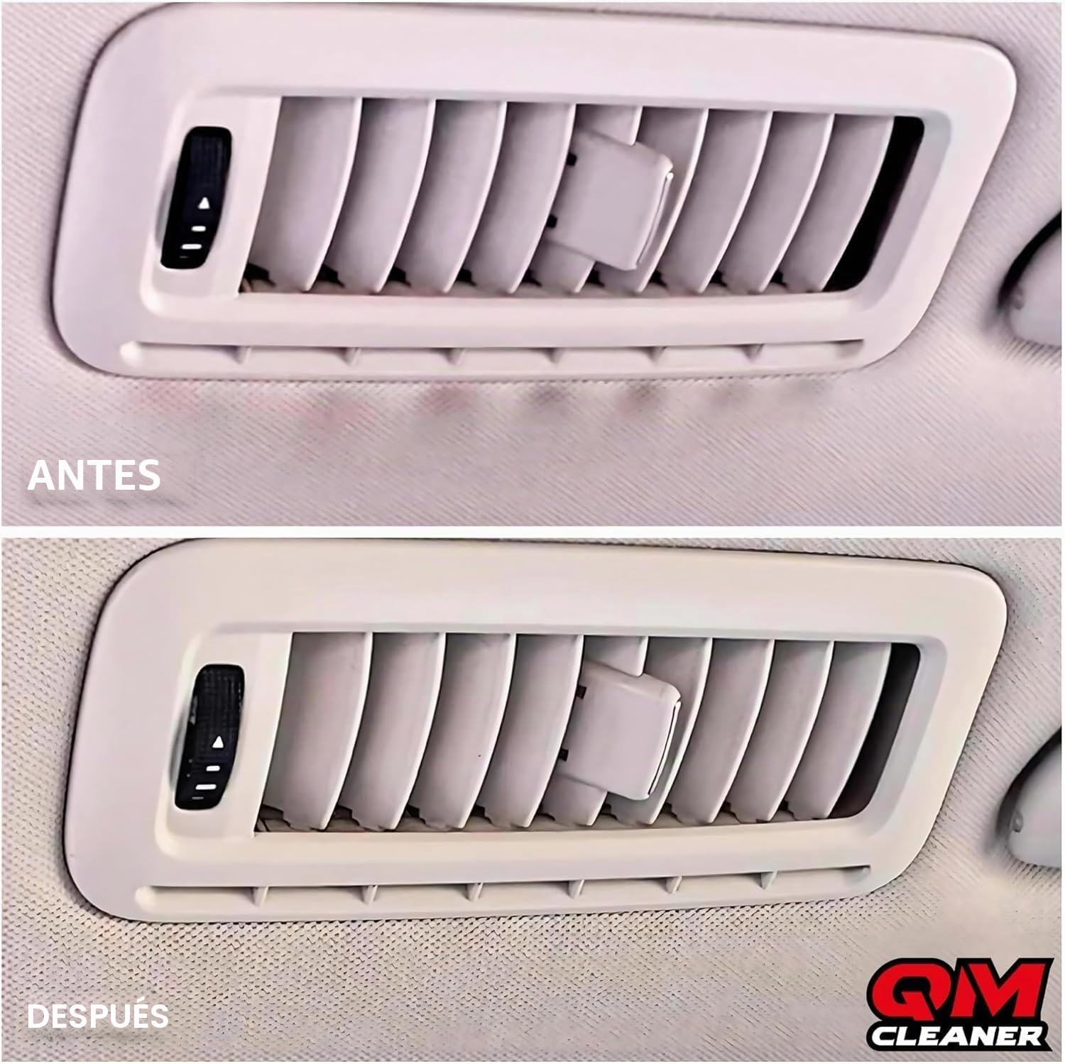 QM Cleaner Limpia Tapicerías Profesional para Limpiar Asientos Coche, Neutraliza Olores | para Alfombras, Tapicerías, Moquetas, Alcántara (Kit 1L + Cepillo + Paño)