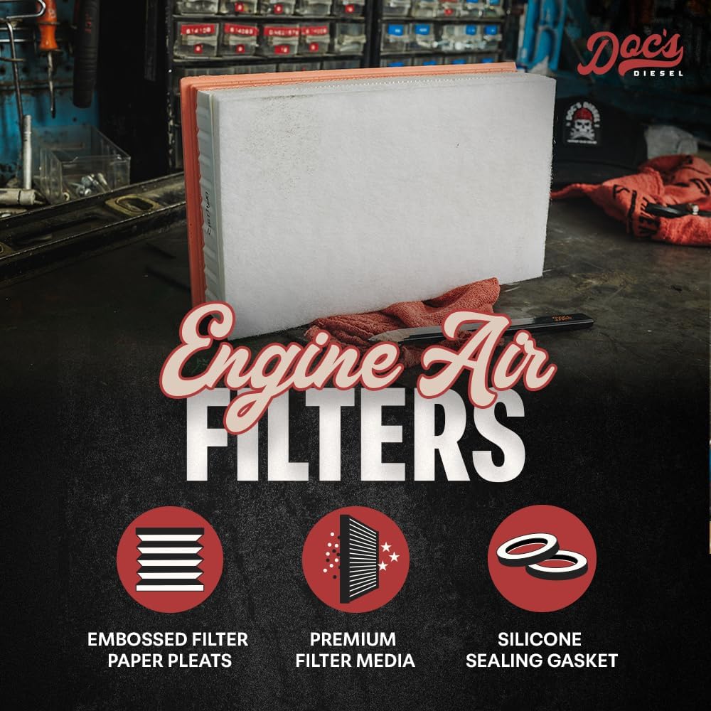 Doc's Diesel Engine Air Filter DPA11912 | Compatible with Jeep Wrangler/Gladiator 3.0L EcoDiesel 2020+ | Replaces 68293164AC
