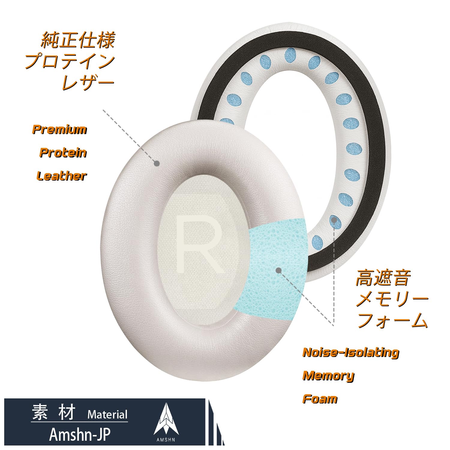 Amazon | Bose（ボーズ） QC45 ヘッドホン対応 交換用イヤーパッド