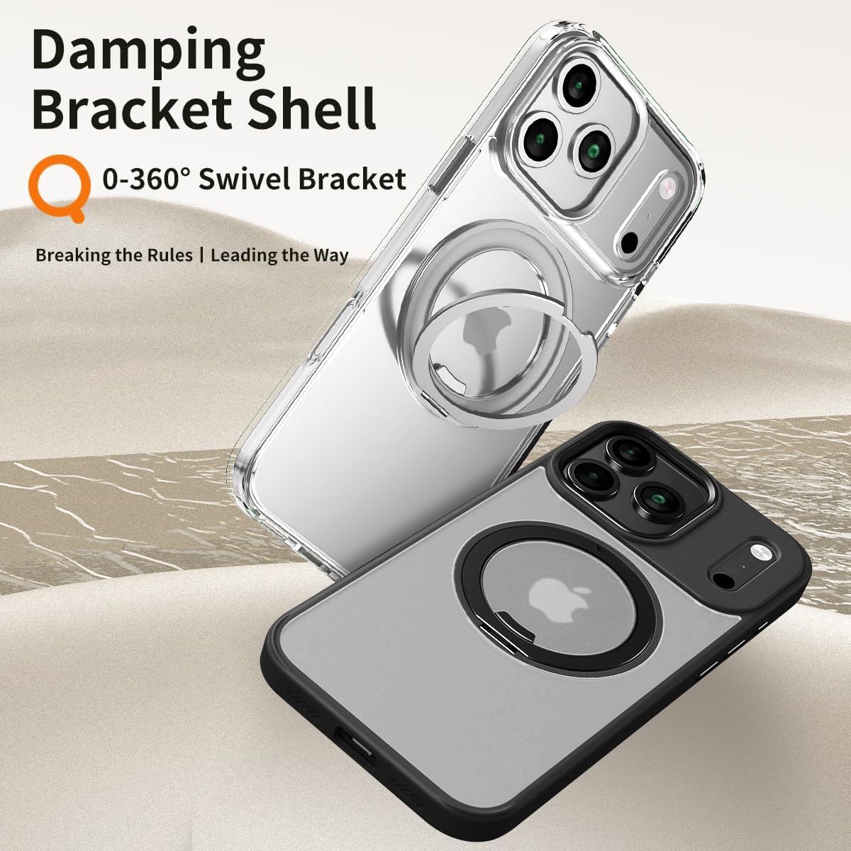 for iPhone 17 Pro Max Case [6.9-Inch], Clear Hard Back with 360° Rotatable Invisible Stand, Compatible with MagSafe, Shockproof & Drop-Resistant Protective Cover - Image 8