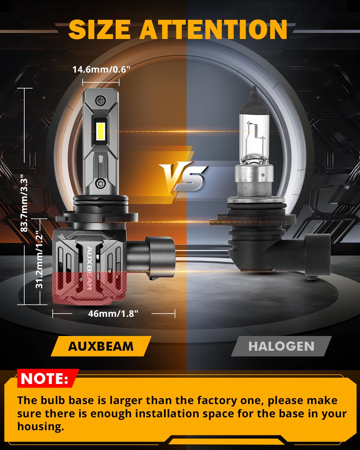 Auxbeam Q26 9006/HB4 LED Headlight Bulbs - 70W, 25000LM, 6500K White, CANBUS Ready (Single Beam) 8 thumbnail image