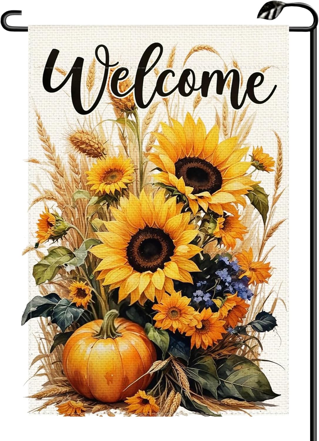 Fall Pumpkin Sunflower Garden Flag 12x18 Inch Vertical Double Sided Autumn Thanksgiving Welcome Small Flags Farmhouse Outside Decoration For Yard (ONLY FLAG) QJ85