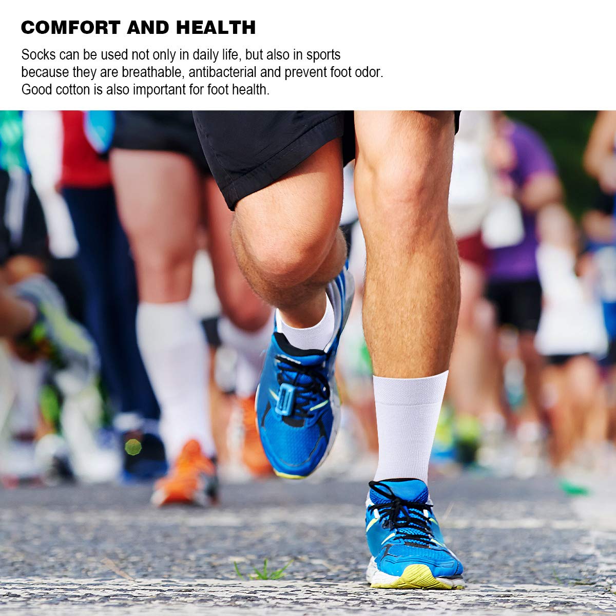 Calcetines de Deporte Running para Hombre y Mujer - 6 Pares Termicos en Negro y Blanco - Algodón Transpirable Suave y Cómodo para Trabajo 35-38