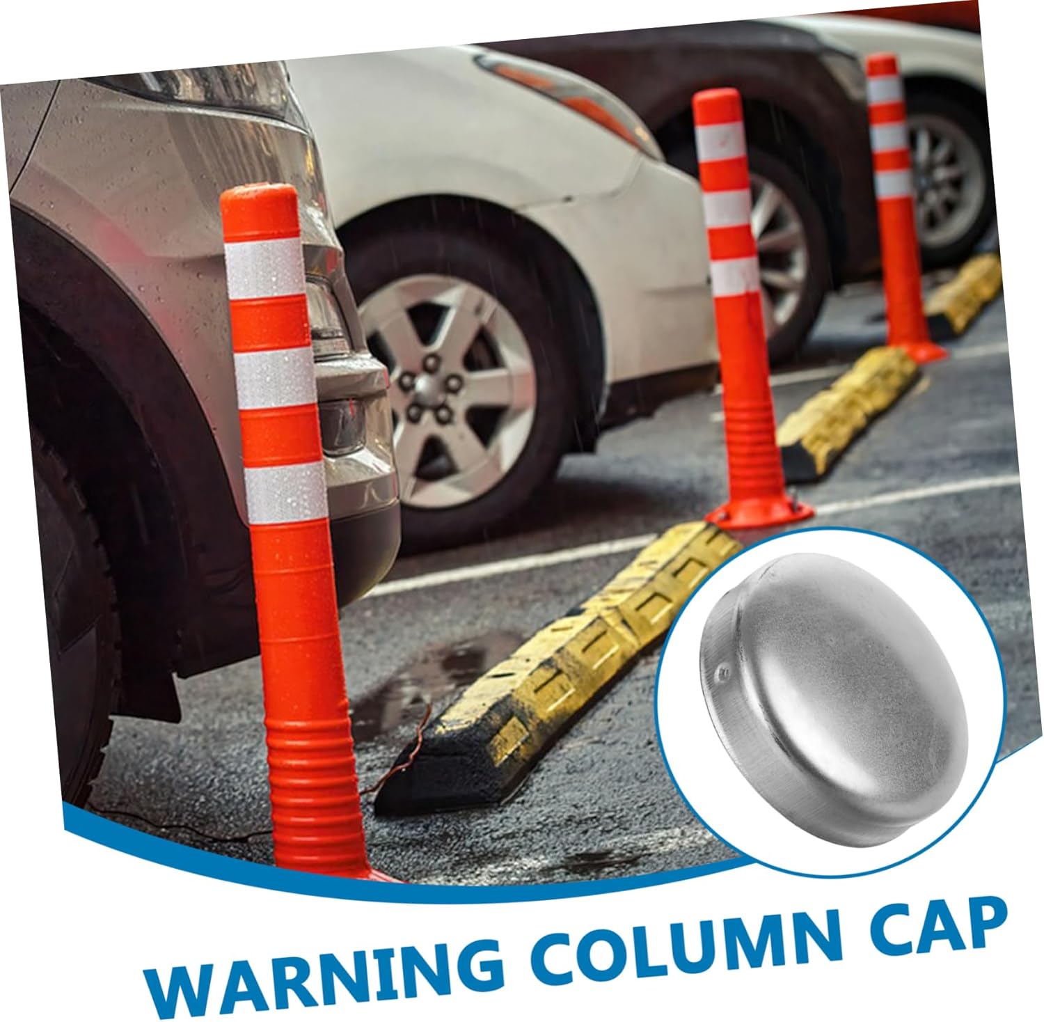 balacoo 10pcs Galvanized Post Cap Cover Metal Warning Post Caps Decorative Safety Bollard Covers Easy Install Outdoor Railing