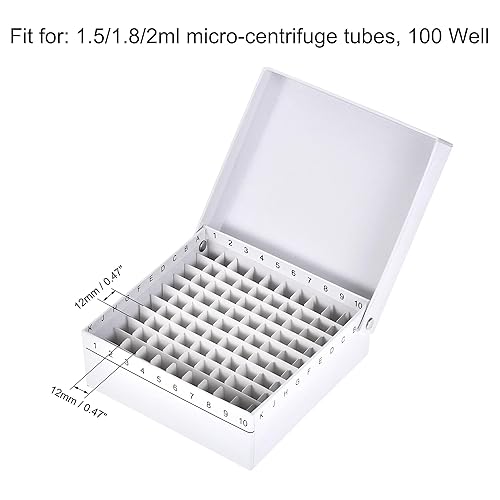 Miniatura 3 de uxcell Caja de almacenamiento para congelador de tubo de centrífuga, soporte de cartón impermeable de 100 pocillos, color blanco para tubos de