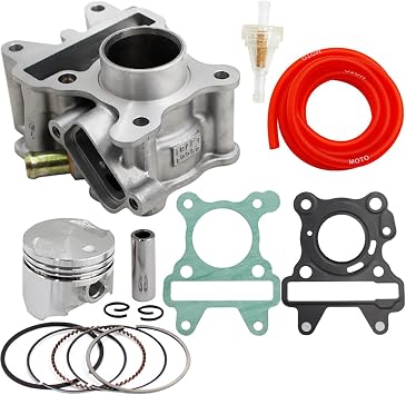 Road Passion 38mm Cylinder Head & Piston Kit & Gasket & Fuel Filter & 100cm Oil Tube Kit Replacement for Yamaha YW50FX Zuma 2014-2017/ BX50N BX 50 N Gear 2007-2017/ BX50S BX 50 S Gear 2008-2017