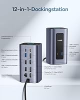 Baseus Nomos Air 12 az 1-ben USB-C dokkoló állomás 2 monitoros 2 db 4K HDMI 100W PD 10Gbps Gigabit Ethernet Windows és macOS 3