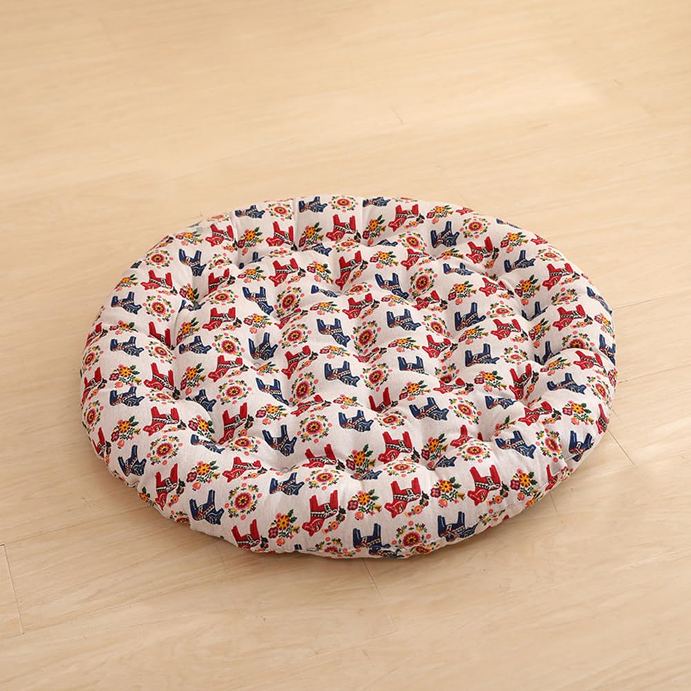 Grand coussin de sol tatami blanc 55cm avec rembourrage épais moelleux