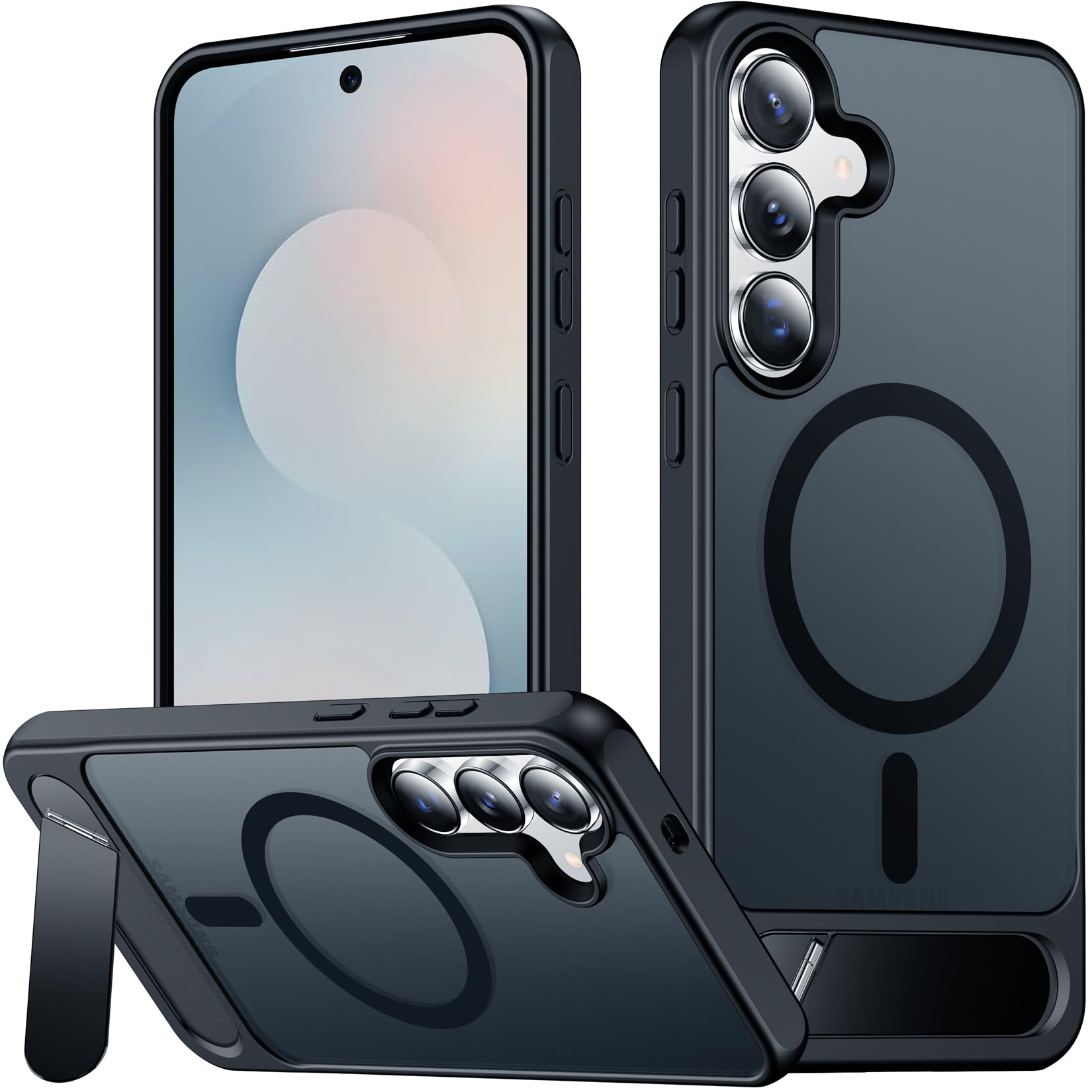 SPIDERCASE for Samsung Galaxy S25 FE Case,Built-in Stand,Black