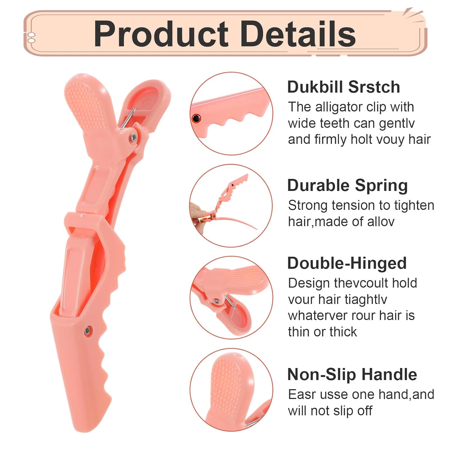 108pcs Alligator Hair Clips Bulk alligator clips for hair styling Plastic Non Slip clip for hairs sectioning with Wide Teeth&Double-Hinged Design For Salon Cutting，6 Colors