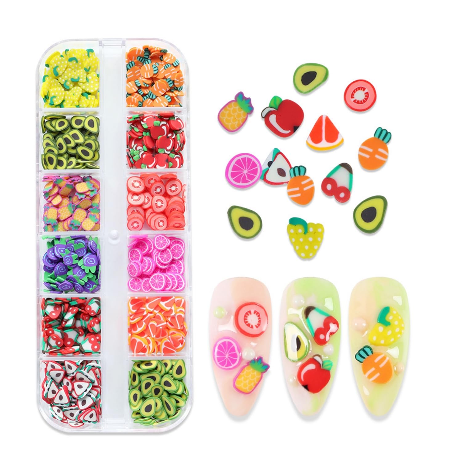 2Pcs Nail art des fruits, Nail Nail Art Decorations Flakes Flakes Accessoires Nail Slice Nice Designs Accessoires de manucure de fille