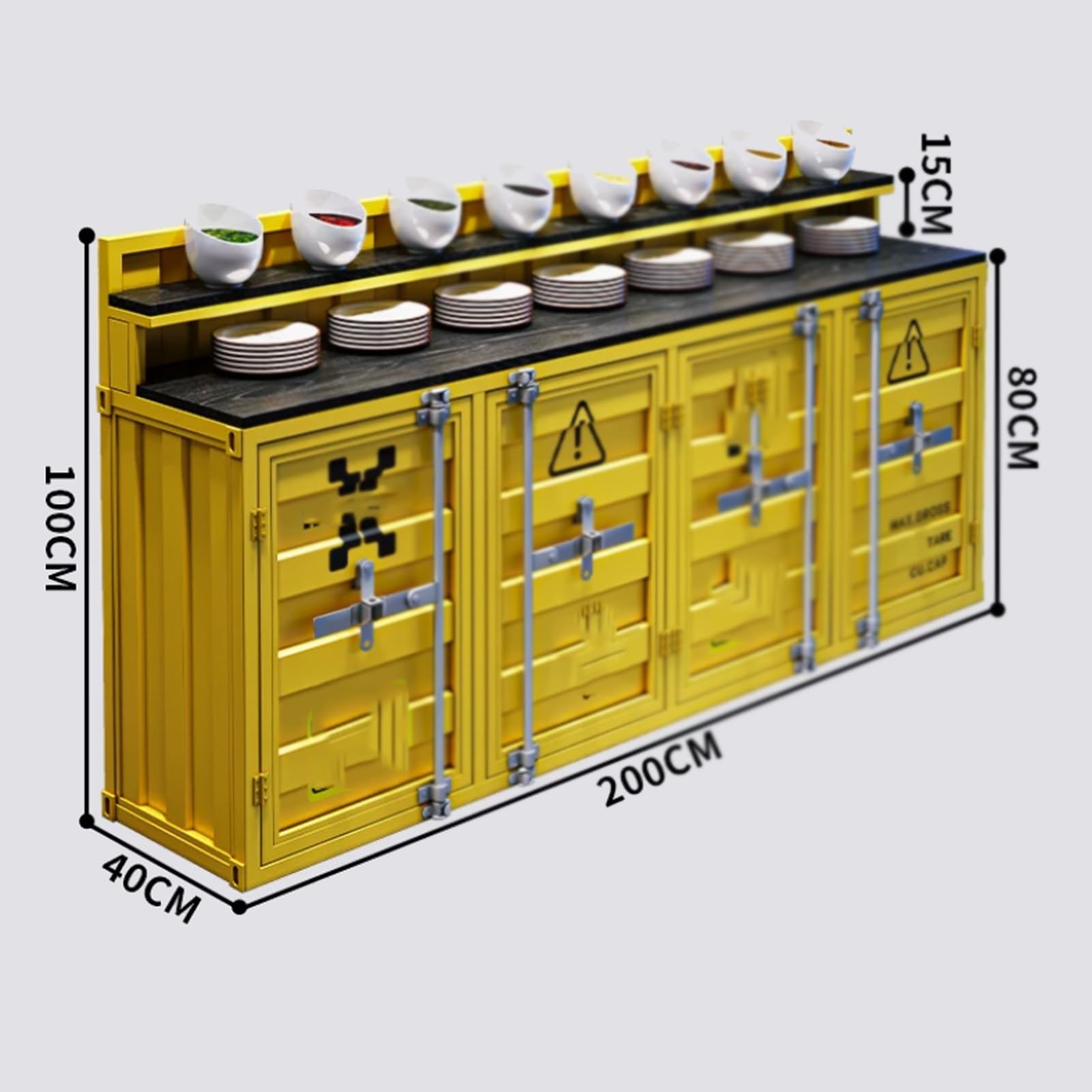 Tavolo da bar self-service, stazione di condimento per barbecue e salse, per buffet, condimenti per ristoranti e feste