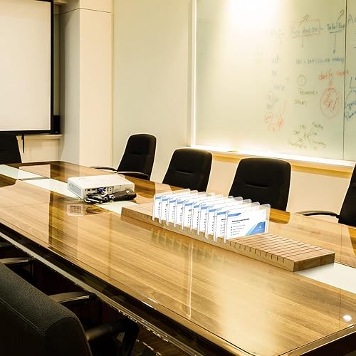 Miniatura 7 de Glenmal 2 soportes de madera para tarjetas de identificación, bandeja de identificación, organizador de tarjetas de identificación, soporte para