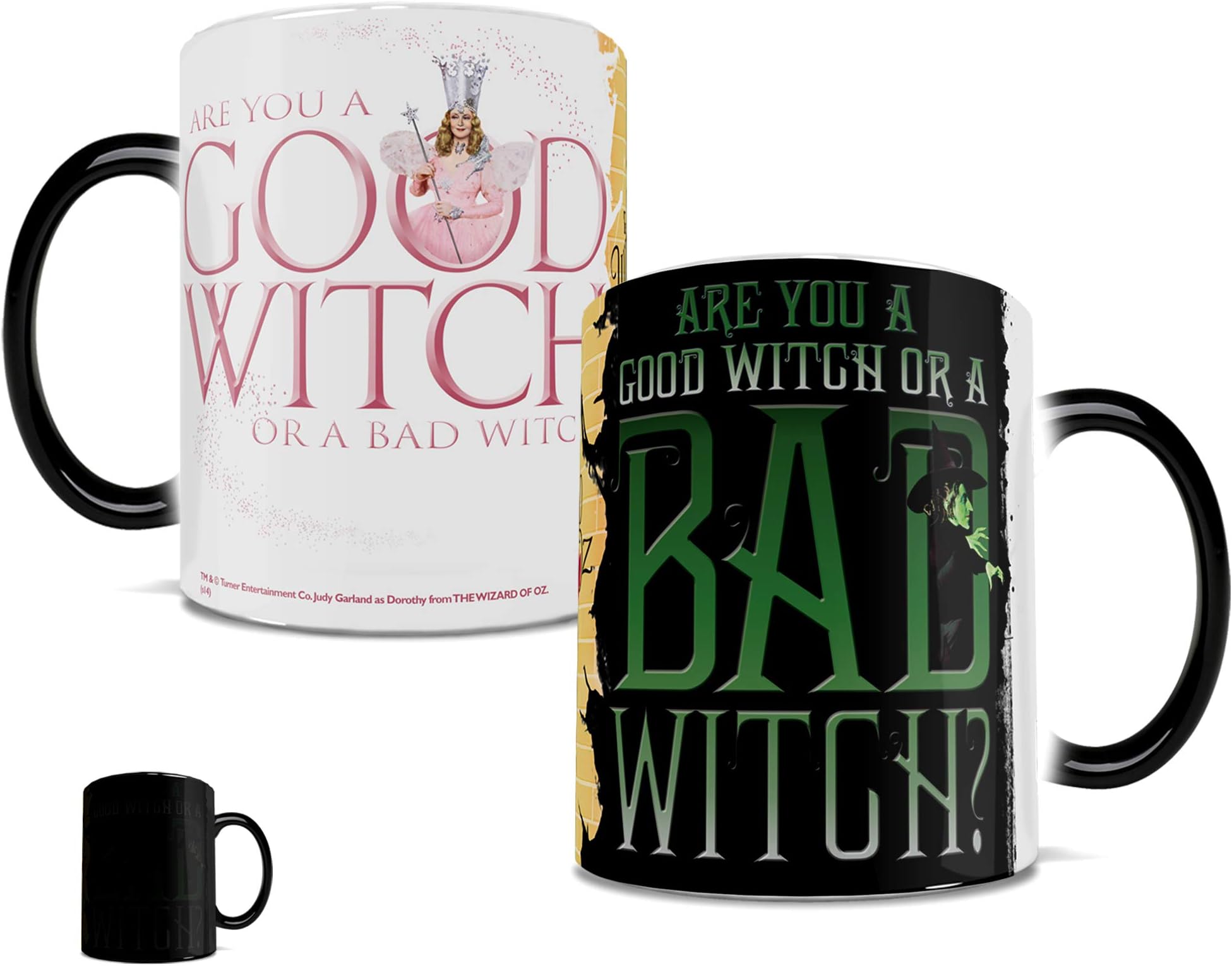 Morphing Mugs Wizard of Oz (Good Witch Bad Witch) Ceramic Mug, Black,11 fl oz