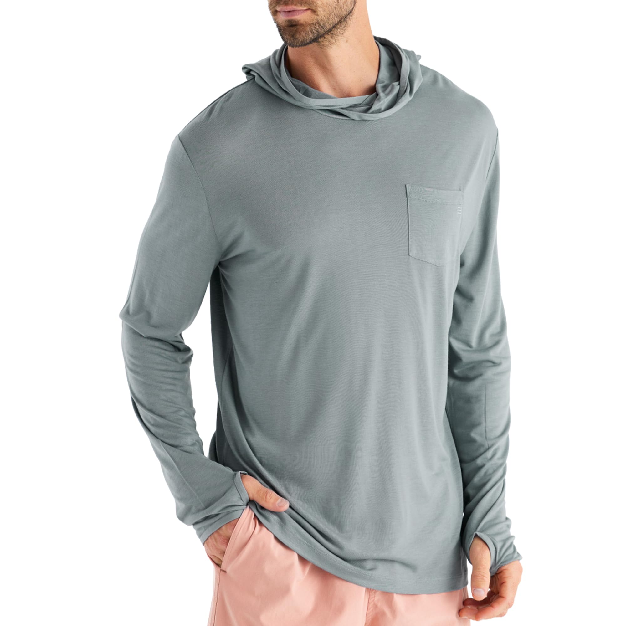Free Fly Men's Lightweight Hoodie - UPF 20+ Sun Protection Hoodie for Men - Breathable Long Sleeve Sun Shirt for Fishing (Slate, 3X-Large)