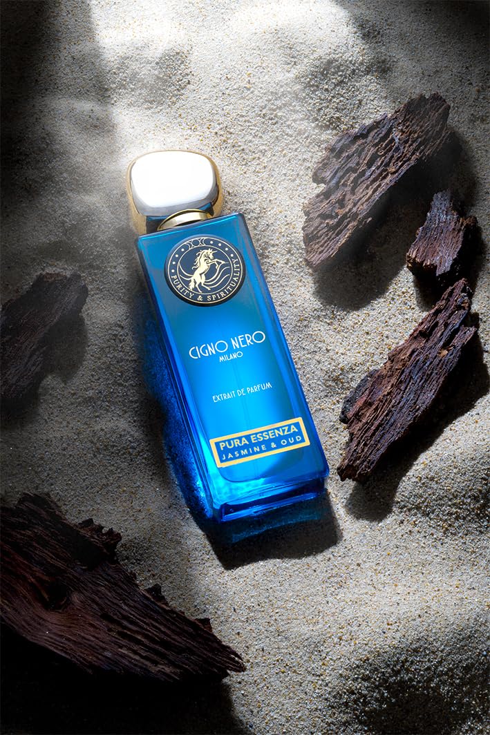 Eau de Parfum PURA ESSENZA Cigno Nero Milano. Wyciąg z perfum dla kobiet i mężczyzn 50 ml. Nuty zapachowe: skóra – korzenna skóra – korzenna, uniseks włoska woda perfumowana