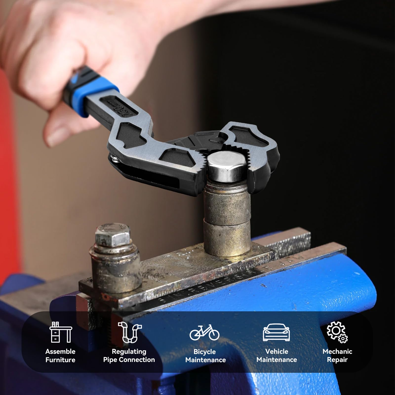 DISEN Adjustable Pipe Wrenches - 4-Piece Set -7 DISEN Adjustable Pipe Wrenches - 4-Piece Set -7